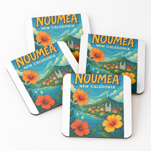 Item preview, Nouméa Harbor View with Hibiscus Blooms designed and sold by Aryabek.