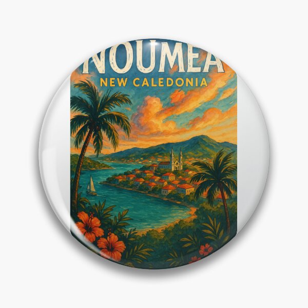 Item preview, Nouméa Sunset with Tropical Bay and Cathedral designed and sold by Aryabek.