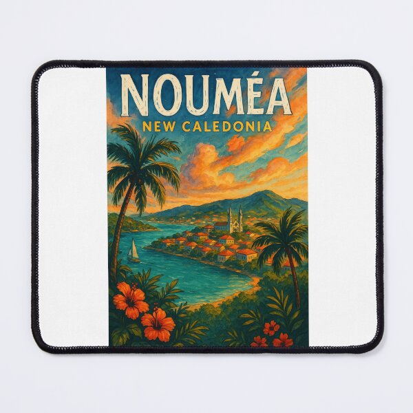 Item preview, Nouméa Sunset with Tropical Bay and Cathedral designed and sold by Aryabek.