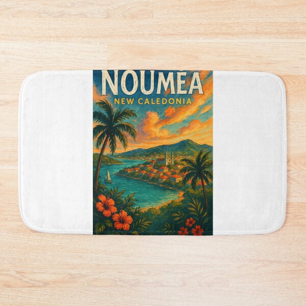 Item preview, Nouméa Sunset with Tropical Bay and Cathedral designed and sold by Aryabek.