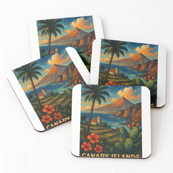 Item preview, Canary Islands Coastal Village and Volcanic Cliffs designed and sold by Aryabek.
