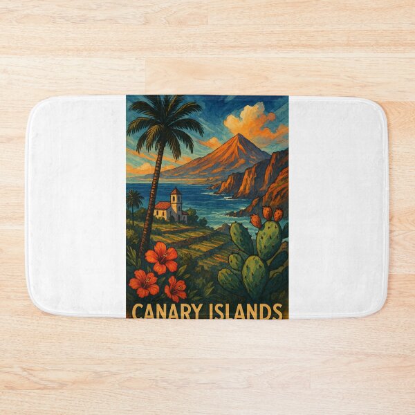 Item preview, Canary Islands Coastal Village and Volcanic Cliffs designed and sold by Aryabek.