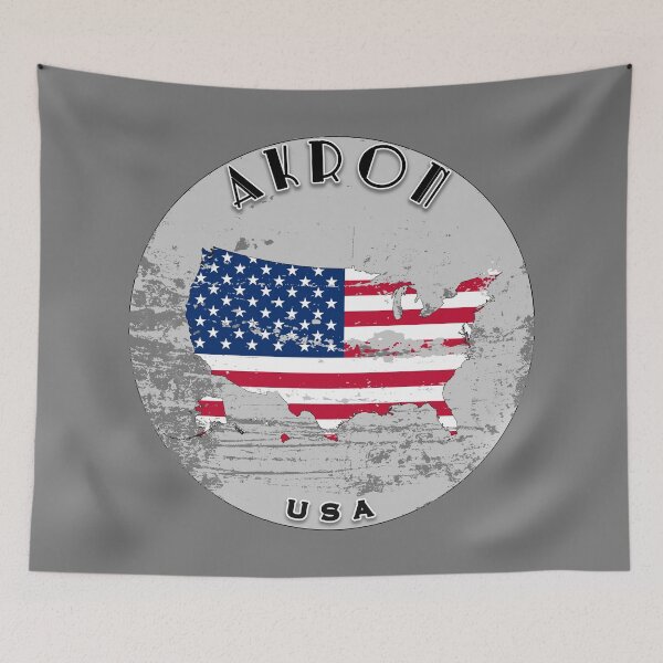 Item preview, Akron United States of America Flag Worn  designed and sold by World Designs.