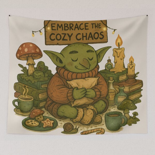 Item preview, Cozy Chaos Goblin Den – Whimsical Goblincore Winter Design designed and sold by Ombrya.