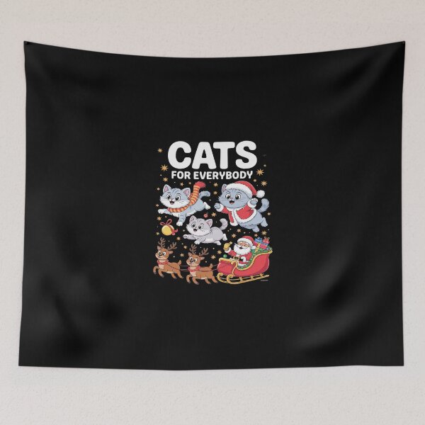 Item preview, Cats For Everybody Tee Santa Christmas Cute PJs Xmas  designed and sold by dainegilbert.