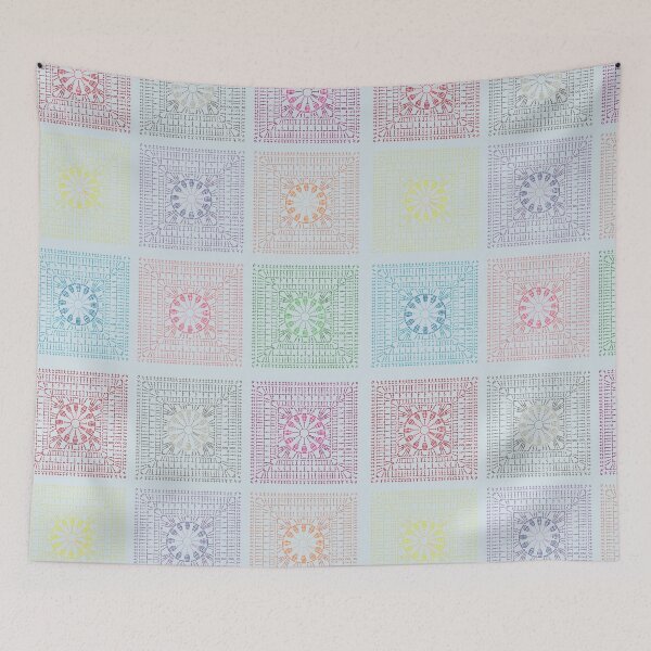 Item preview, Rainbow Flower Granny Square Pattern Crochet Chart designed and sold by Emsimonsen.