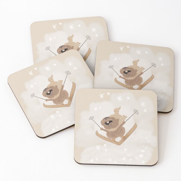 Item preview, Winter Wombat on skie tour! Painting without text designed and sold by AK-Hevonen.