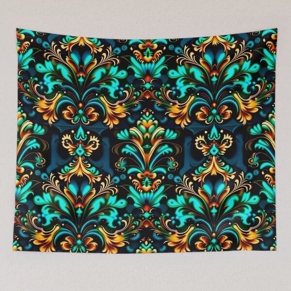 Item preview, Baroque Opulence: Red Floral Tapestry Digital Pattern designed and sold by LanaGustavsson.