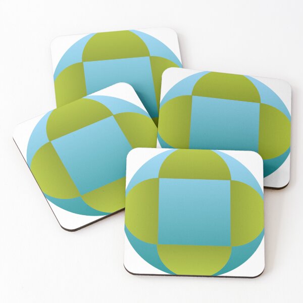 Item preview, Vibrant Blue and Green Geometric Orb Design - Abstract Modern Art Print for Stickers and Apparel designed and sold by Faali950.