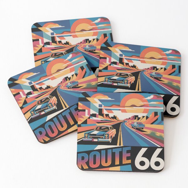 Item preview, Route 66 Minimalist Contemporary Art Print – Retro American Highway Decor designed and sold by OzzFrequency.