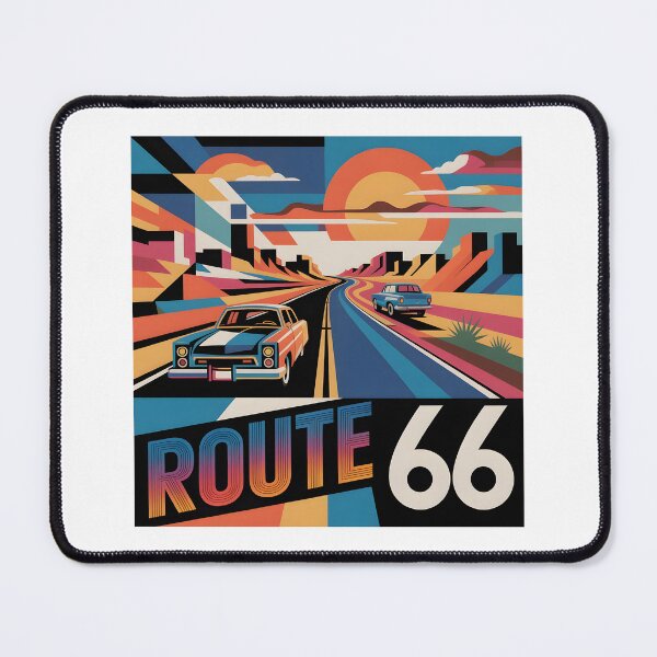 Item preview, Route 66 Minimalist Contemporary Art Print – Retro American Highway Decor designed and sold by OzzFrequency.