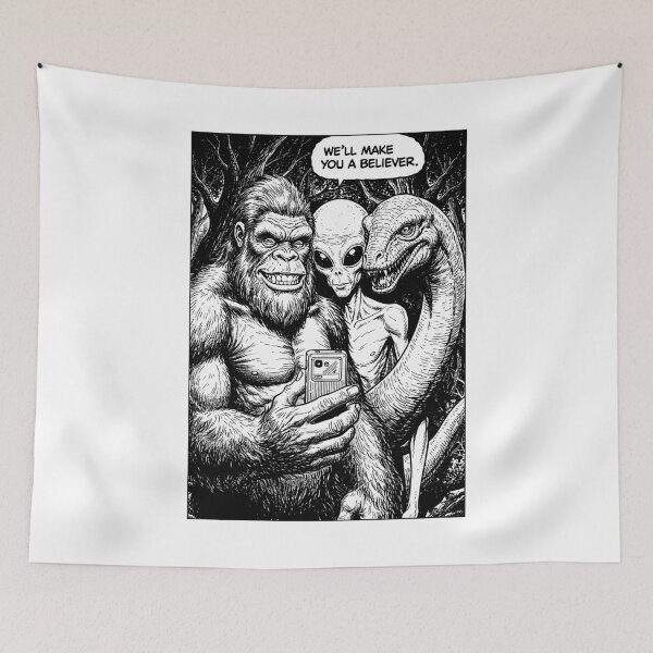 Item preview, Bigfoot Selfie Alien Loch Ness Monster Funny Believer designed and sold by GrandeDuc.