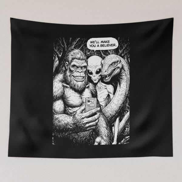 Item preview, Bigfoot Selfie Alien Loch Ness Monster Funny Believer designed and sold by GrandeDuc.