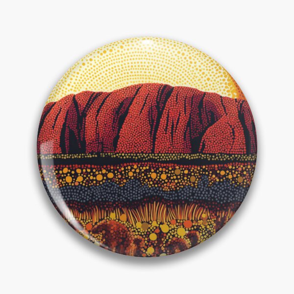 Item preview, Aboriginal Inspired Dot Art - Ayers Rock Uluru At Midnight designed and sold by GrinGalore.