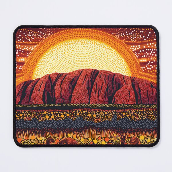 Item preview, Aboriginal Inspired Dot Art - Ayers Rock Uluru At Midnight designed and sold by GrinGalore.