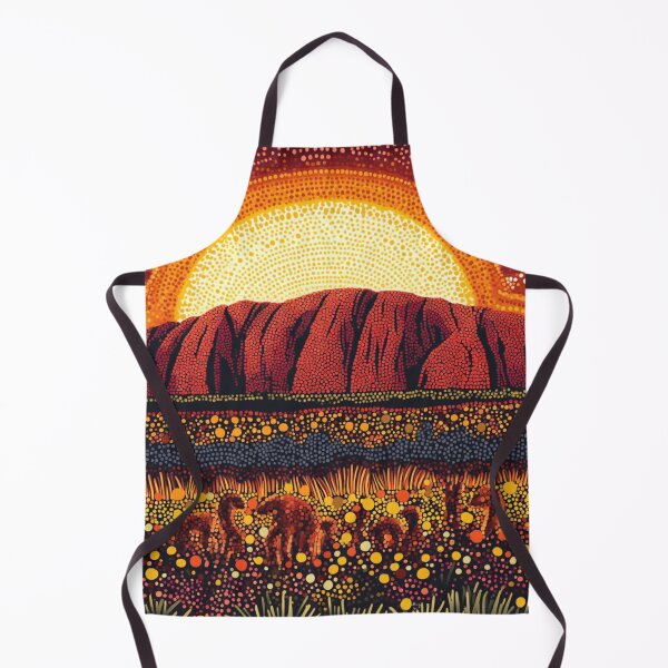 Item preview, Aboriginal Inspired Dot Art - Ayers Rock Uluru At Midnight designed and sold by GrinGalore.