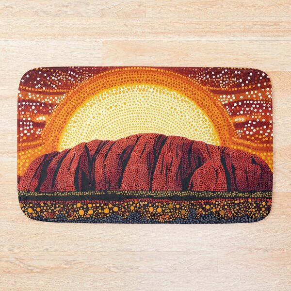 Item preview, Aboriginal Inspired Dot Art - Ayers Rock Uluru At Midnight designed and sold by GrinGalore.