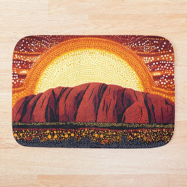 Item preview, Aboriginal Inspired Dot Art - Ayers Rock Uluru At Midnight designed and sold by GrinGalore.