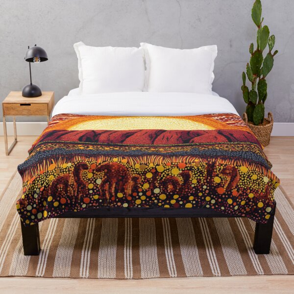 Item preview, Aboriginal Inspired Dot Art - Ayers Rock Uluru At Midnight designed and sold by GrinGalore.
