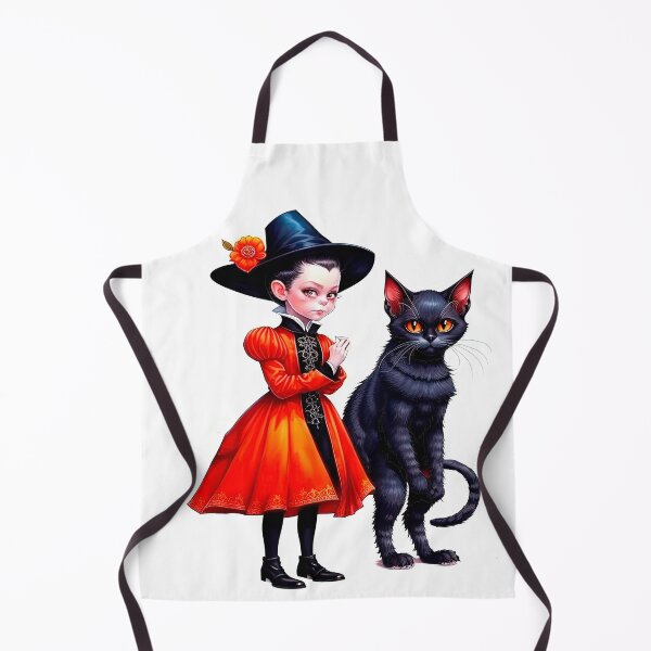 Item preview, Happy Halloween Design with Little Cute Witch And Her Black Cat designed and sold by LanaGustavsson.