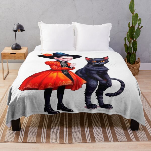 Item preview, Happy Halloween Design with Little Cute Witch And Her Black Cat designed and sold by LanaGustavsson.