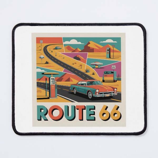 Item preview, Route 66 Minimalist Contemporary Art Print – Retro American Highway Decor designed and sold by OzzFrequency.