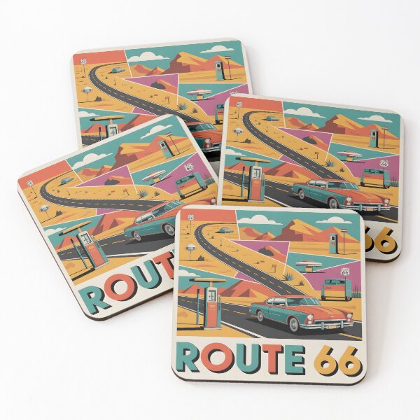 Item preview, Route 66 Minimalist Contemporary Art Print – Retro American Highway Decor designed and sold by OzzFrequency.