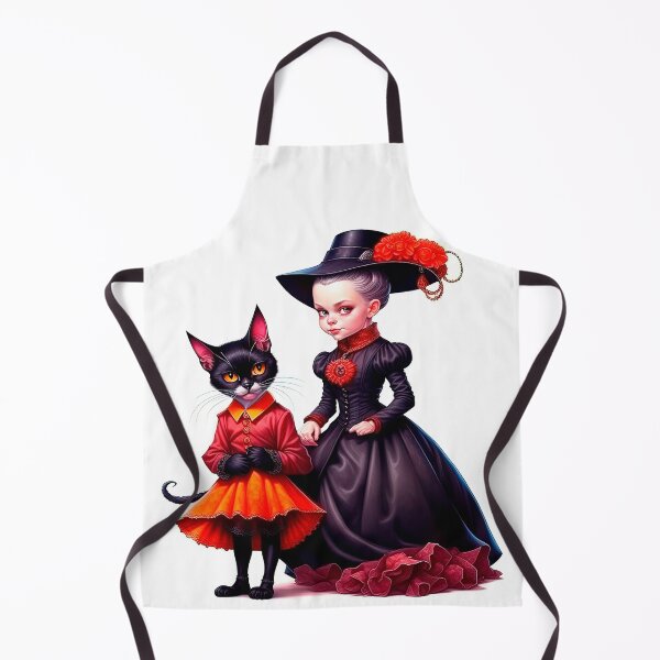 Item preview, Happy Halloween Design with Little Cute Witch And Her Black Cat designed and sold by LanaGustavsson.