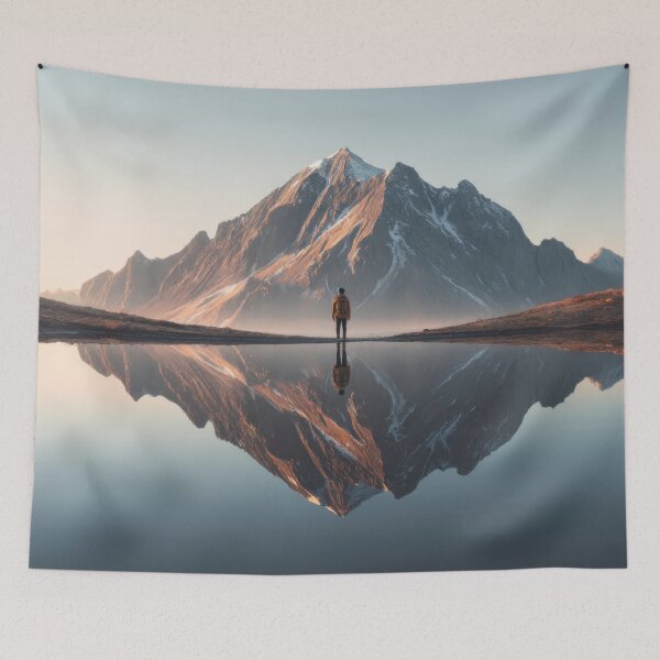 Item preview, Majestic mountain reflection at dawn designed and sold by anytka.