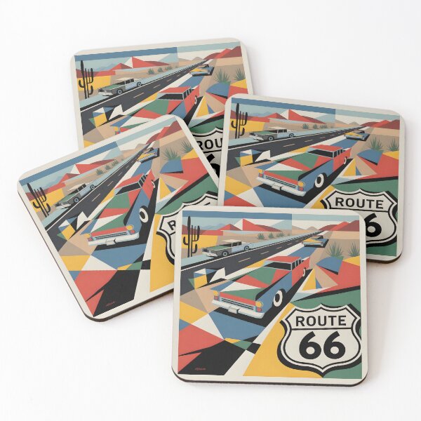 Item preview, Route 66 Minimalist Contemporary Art Print – Retro American Highway Decor designed and sold by OzzFrequency.