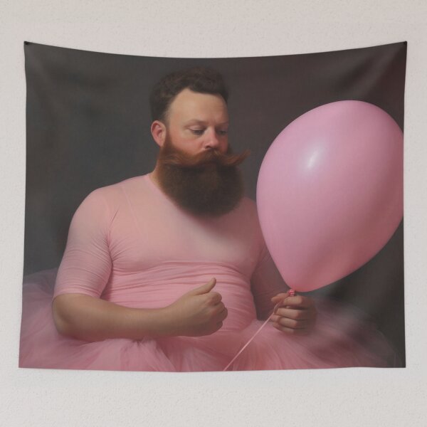 Item preview, Graceful Bearded Dancer with Pink Balloon designed and sold by anytka.