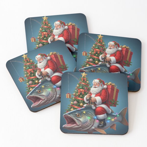 Item preview, Santa Fishing Fantasy – Whimsical Christmas Scene Filled with Cheer and Holiday Fun designed and sold by PixelVibe782.
