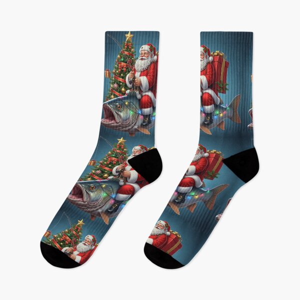 Item preview, Santa Fishing Fantasy – Whimsical Christmas Scene Filled with Cheer and Holiday Fun designed and sold by PixelVibe782.