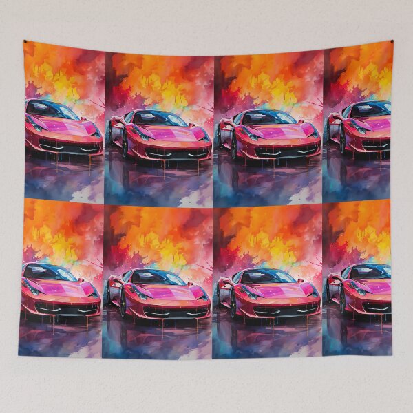 Item preview, Italian Exotic Sports Car Bursts Through Color Explosion designed and sold by RevUpDesign.