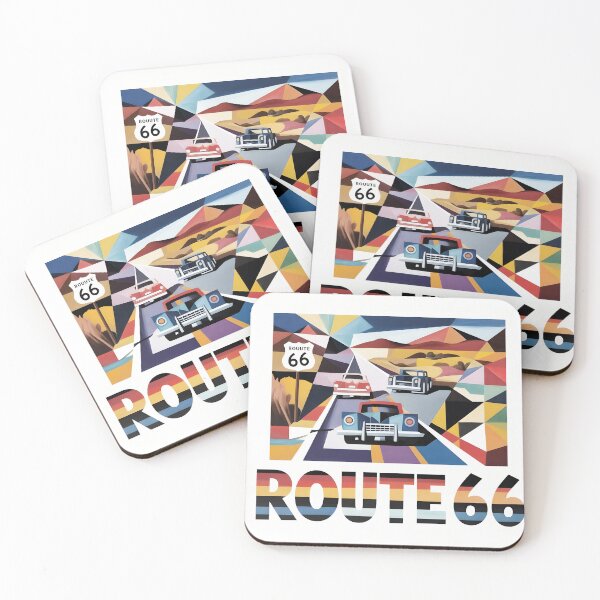 Item preview, Route 66 Minimalist Contemporary Art Print – Retro American Highway Decor designed and sold by OzzFrequency.