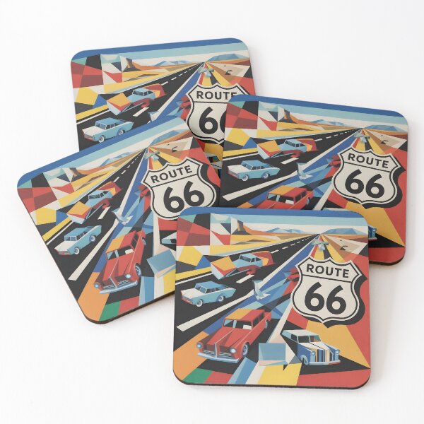 Item preview, Route 66 Minimalist Contemporary Art Print – Retro American Highway Decor designed and sold by OzzFrequency.