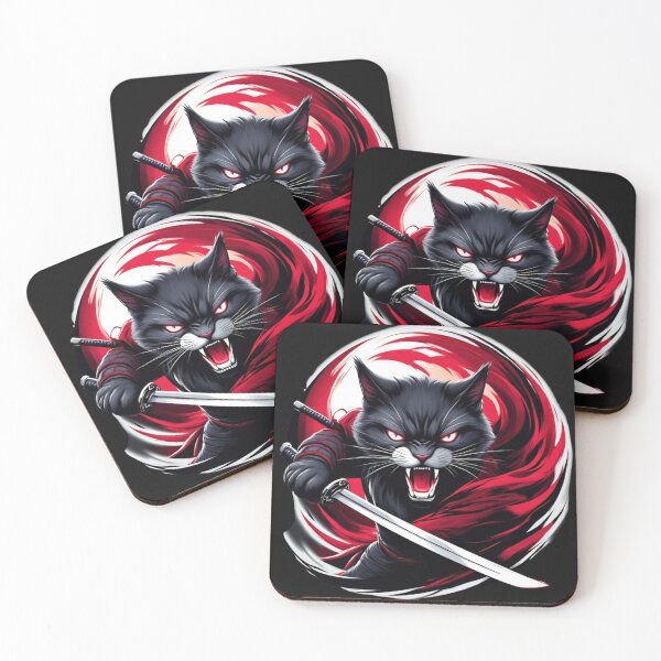 Item preview, Furious Samurai Cat Logo – Fierce Feline Warrior designed and sold by SweetRossel.