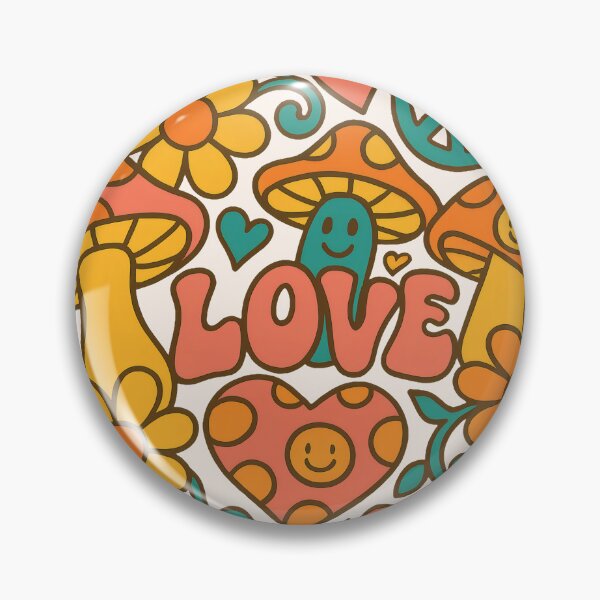 Item preview, Groovy Love Garden – Retro Mushrooms and Hearts Design designed and sold by Ombrya.