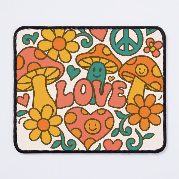 Item preview, Groovy Love Garden – Retro Mushrooms and Hearts Design designed and sold by Ombrya.