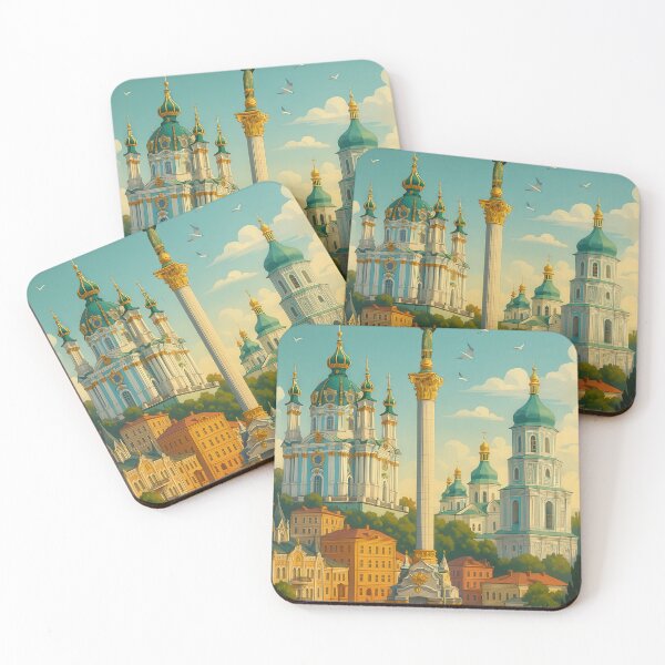Item preview, Greetings from KIEV UKRAINE - Modern Colorful City View designed and sold by Earth Celebration Designs.
