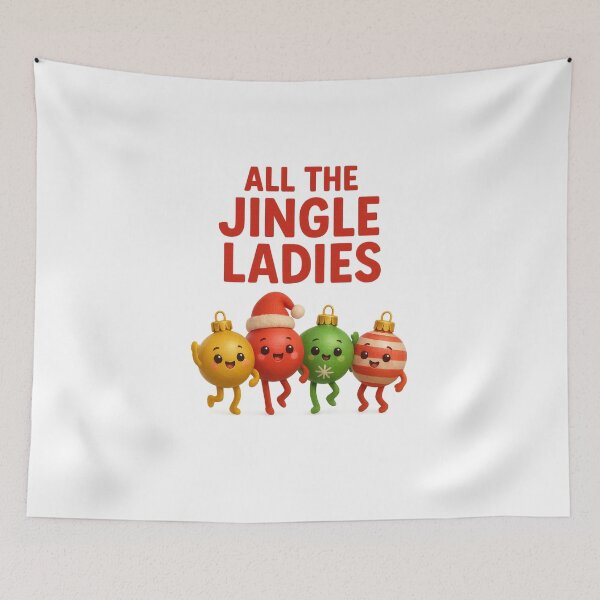 Item preview, Cute Dancing Ornaments - All The Jingle Ladies | Kawaii Christmas Ornament Dance Art designed and sold by Moons Studio.