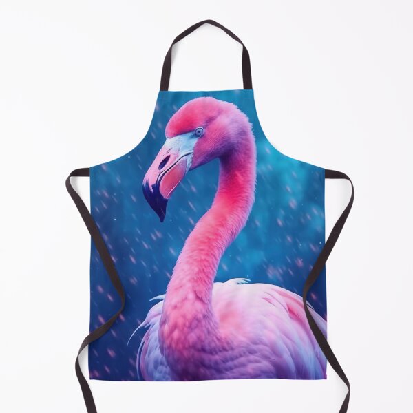 Item preview, Portrait of a flamingo on a neon blue pink background. Emotive portrait. Looking at the camera designed and sold by anytka.