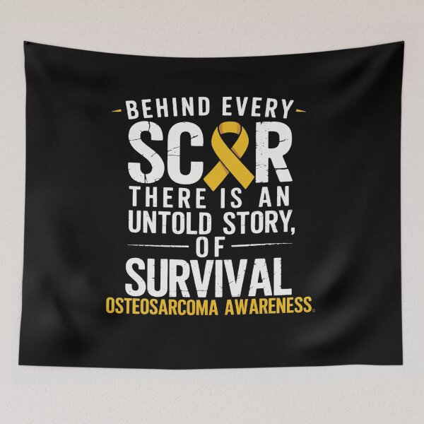 Item preview, Bone Cancer Yellow Ribbon Behind Scar Osteosarcoma Awareness designed and sold by estellaken.