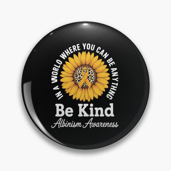 Item preview, Be Kind Albinism Awareness Warrior Sunflower Yellow Ribbon designed and sold by HaileyRobel.