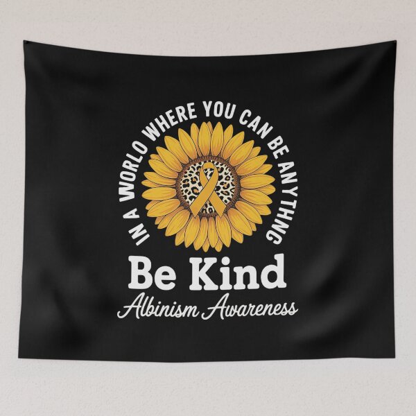 Item preview, Be Kind Albinism Awareness Warrior Sunflower Yellow Ribbon designed and sold by HaileyRobel.