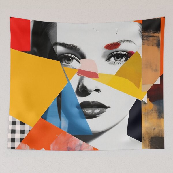 Item preview, Popup poster with woman portrait. Colorful digital art designed and sold by anytka.