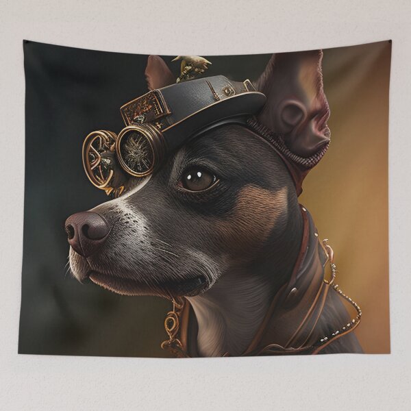 Item preview, Portrait of a fantasy dog in steampunk style designed and sold by anytka.