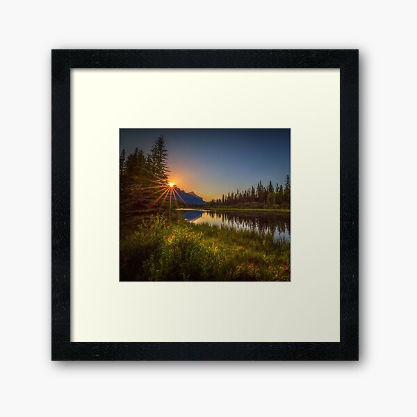Bow River Setting Sun Framed Art Print