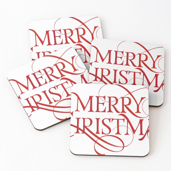 Item preview, Elegant Red Merry Christmas Calligraphy designed and sold by AmetistLight.
