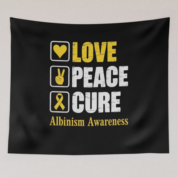 Item preview, Albinism Awareness Love Peace Cure Support In June Yellow designed and sold by RansomFlatley.